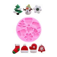 1 molde de silicone líquido rosa, molde de decoração de Natal para árvore de Natal, rena, doces, chocolate, boneco de neve, chapéu de Papai Noel, floco de neve, topo de bolo de Natal, suprimentos de artesanato de resina, molde de creme de Natal, decorações de Natal, pijamas de Natal, presentes de Natal, decoração de Natal - Rosa - Ver 6