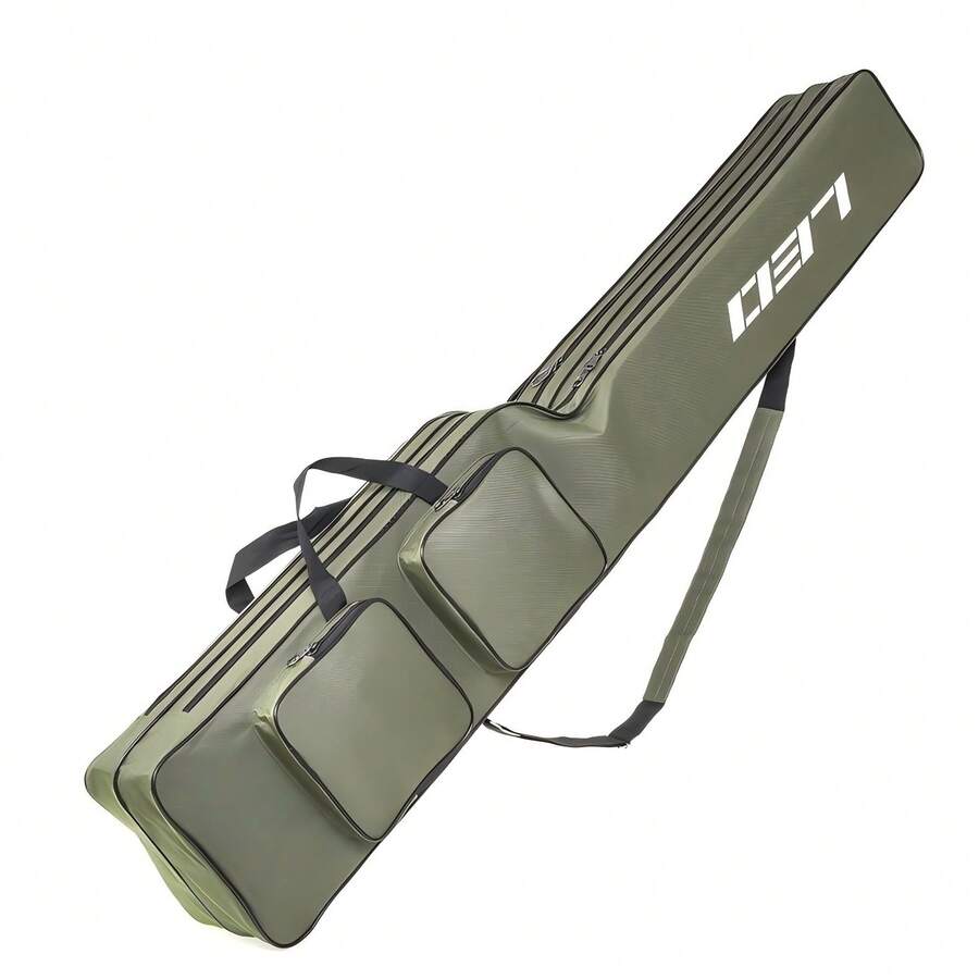 Waterproof Oxford Fishing Rod Bag - Large Capacity, Portable & Foldable With Zipper Closure For Outdoor Gear Storage - Army Green - View 1
