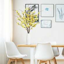 Artificial Cherry Blossom Flowers 4 Pcs Faux Cherry Blossom Stems Faux Silk Cherry Blossom Branches 41'' Fake Flowers Long Stems For Vase Arrangements Home Wedding Table Decor (Pink) KF - 黃色 - 查看 5