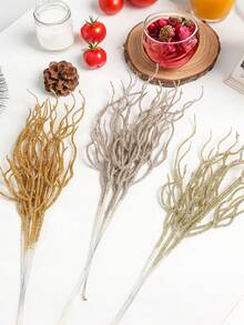 15 piezas de ramas de árbol de Navidad rizado, ramas decorativas rizadas, adecuadas para árbol de Navidad, corona, jarrón, fiesta, decoración de boda