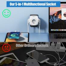 5-Outlet Multi-Function Power Strip, 4000W High Power, Suitable For Bedroom, Living Room, Workshop, Office, Etc.