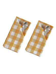 2/6/12 piezas Servilletas de poliéster a cuadros modernos de Halloween y Navidad, adecuadas para restaurante, cocina, cafetería, fiesta festiva, decoración de mesa de comedor, decoración del hogar diaria