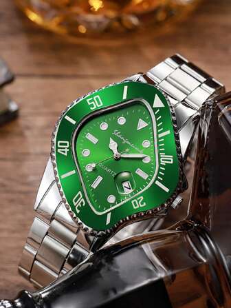 1 st kvartsklocka herrklocka herrklocka lyxigt rostfritt stål armband i rostfritt stål, romerska siffror och kalender, affärsmässig avslappnad stil. Lämplig som födelsedags-, examens- eller andra speciella tillfällenpresent till män