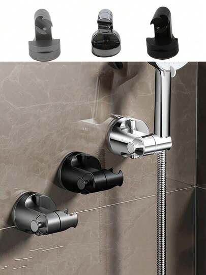 1 Pc Shower Holder, Movable Suction Cup Shower Holder, Shower Base Holder, Bathroom Non Drilling Adjustable Suction Cup, Movable Hook Shower Head, Rotating Suction Cup Holder