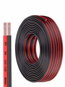 1PC 12/14/16/18/20 Gauge Wire, 12-20 AWG Automotive Wire, 9.2M/30FT 2-Conductor Red And Black 12V/24V DC Cord LED Lights Remote Control Extension Cord Automotive Speaker Cord