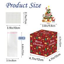 红色底座圣诞拉钱惊喜盒，圣诞树拉环，拉出圣诞惊喜，充满经典节日元素的创意礼物，彰显红色风格与互动惊喜