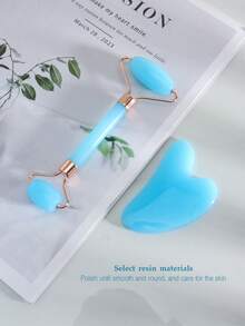 1 pieza/2 piezas Juego de masaje facial, Rodillo doble, Raspador triangular Juego de herramientas de masaje corporal, Azul , Belleza, Productos de cuidado de la piel, Spa, Autocuidado, Herramientas de cuidado de la piel, Cuidado facial, Suministros de esteticista, Masaje, Herramienta de masaje facial, Rodillo facial