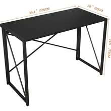 Mcc Direct Folding Desk Workstation Foldable Computer Desk For Office Home Study Writing Table No Assembly Miami - 黑色 - 查看 9