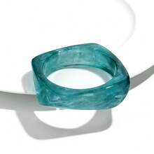 复古超大不对称棕色亚克力树脂粗手镯,女士手镯,哥特几何吊坠手镯,情侣首饰礼物 - 彩色 - 查看 32