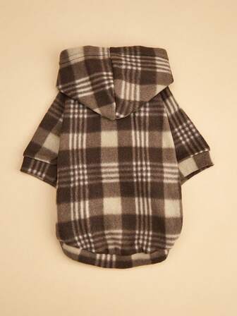 1pc Colorful Plaid Pet Sweatshirt, Warm & Soft Pet Clothing For Cats & Dogs, Comfortable Indoor & Outdoor Wear, Cute Pet Hoodie For Autumn/Winter
