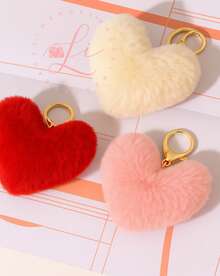 Beautiful Super Cute Heart Keychain Bag Accessory - Rusty Rose - View 4