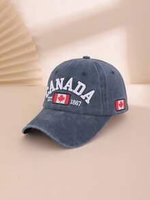 1pc Men's Embroidered Maple Leaf & Canada Letter Adjustable Baseball Cap, Classic European & American Style, Suitable For Casual Everyday And Holiday Wear - Canadian Maple Leaf - View 16