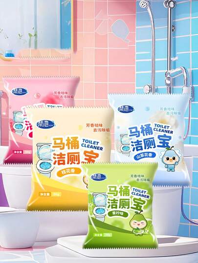 1/4/10/20pcs Multi-Flavor Toilet Cleaning Block Fragrant Double-Effect Toilet Cleaning Block Toilet Cleaner Deodorizes Blue Bubble Toilet Deodorizing Artifact To Remove Odor.