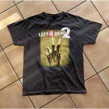 Left 4 Dead 2 Shirt Vintage Grunge Graphic Y2K Amity , Unisex-Shirt, Y2k Shirt, Men Women - 黑色 - 查看 4