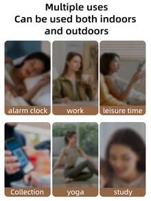 Espejo LED de escritorio, reloj despertador digital, altavoz inalámbrico Bluetooth, altavoz estéreo para teléfono, decoración del hogar