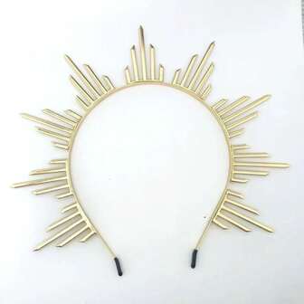 Diadema de halo de diosa plateada, estética oscura para Halloween, para mujer