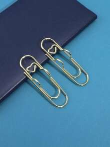 5 Pcs Creative Paperclip Shape Metal Pen Clip - Multifunctional Notebook Pen Holder, Assorted Colors Clip For Journal, Office And School Stationery Tools, Unique Back To School Supplies Gift