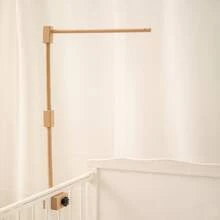 Soporte de campana de cama cuadrado de madera, accesorio de cuna para bebé, estante colgante multifuncional para juguetes de bebé, base giratoria de fácil instalación para atraer la atención del bebé