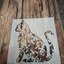 1pc A4 Size Cat Art Stencil - Washable, Reusable Plastic Stencil For Fabric Printing, Wall Painting, And Craft Making - Ideal For DIY Projects, Craft Stencil | Cat Silhouette | Washable Stencil,Back To School,School Supplies - Milky - View 8