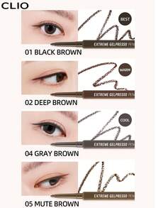 Clio K-Beauty 極致凝膠眼線筆 3mm 凝膠/果凍眼線筆 高顯色 高顯色度 塗抹順滑 持久 霧面 防水 防汗 適合日常妝容 韓系妝容風格 - 04 GRAY BROWN - 查看 3