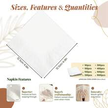 20-500pcs Custom Wedding Napkins, 3-Ply Personalized Cocktail Napkins For Birthday, Engagement, Anniversary, Hen Night, Bachelorette, Baby Shower, Bridal Shower, Suitable For Couple, Lovers, Disposable Beverage/Dessert Napkins For Wedding Table Decorations, Christmas Decor - Multicolor - View 4