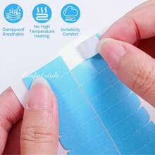 60/120/240 Pieces Pre-Cut Hair Extension Tape Tabs – Transparent & Double-Sided Adhesive Replacement Strips For Tape-In Extensions And Wigs – Invisible, Comfortable, And Long-Lasting Wig Tools - Blue - View 5