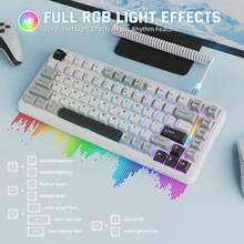 Teclado de juego MAMBASNAKE M82 HE 8000Hz con activación rápida, precisión de 0.01mm RT, teclado compacto con interruptores magnéticos, cable enrollado, función de pulsación, ajuste de activación, iluminación RGB, para PC - Multicolor - Ver 7