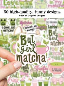 YWWBLD 50 张 Matcha Girly 贴纸非常适合节日礼物派对和家居装饰班级奖励生日礼物装饰剪贴簿笔记本电脑行李吉他水杯手机壳 DIY 贴花 - 彩色 - 查看 7