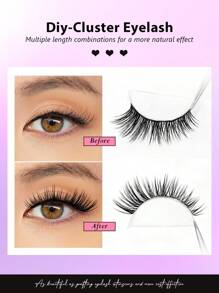 Asiteo 120 片 D 卷单根睫毛簇，蓬松浓密 DIY 睫毛延长，自然簇状睫毛，适合日常和特殊场合睫毛簇、睫毛簇、单根睫毛、睫毛、假睫毛