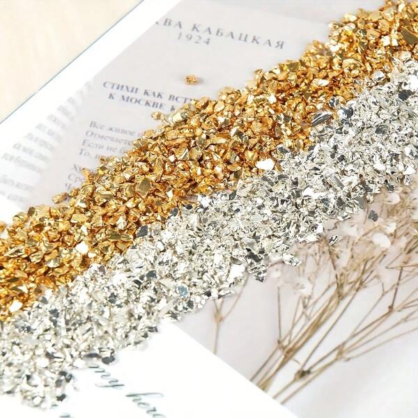 100g 2-4mm Piedras de vidrio de colores rotas rellenas con resina epoxi UV cristalina y molde de silicona, adecuado para manualidades DIY, arte de uñas, joyería - Decoración hecha a mano