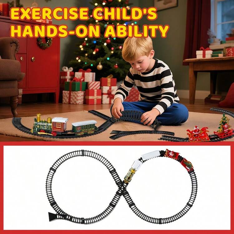 Christmas & New Year Gift, Birthday Gift, Toy Train With Smoke, Light And Sound, Christmas Tree Toy Train Set, Toddler Model Train, Suitable For Children's Holiday Toy Gift, 1 Box 19 Pcs High-Quality Version (Batteries Not Included) - Color - View 6