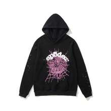 Men's And Women's Hooded Pullover Sweaters And Hooded Sets, Casual And Fashionable Sweatshirts  Letter  Spider    Casual    Pocket  Drawstring - màu đen - Xem 2