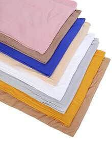 1pc Plus Size Knitted Shawl Scarf, Soft Casual Solid Color Women's Scarf, Suitable For Pairing With Dresses - Black - View 10