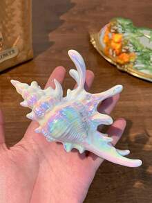 Pinza para el cabello con conchas marinas de colores, accesorio para el cabello de gran tamaño y antideslizante con estilo oceánico para vacaciones en la playa, elegante accesorio para el cabello tipo garra para mujeres, accesorio para peinado de ola oceánica semi-recogido para vacaciones en la playa, pasador de estilo bohemio, dulce y elegante de moda para mujeres