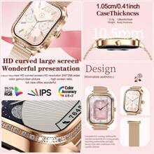 GUHUAVMI GUHUAVMI Luxury Smart Watch For Women, 1.75inch(4.45cm) HD Curved Screen With Bluetooth Call, Custom Face Dial, Information Push, Music, Multi-Sport Mode Watches, Women's Physiological Health, Sleep Monitor Fitness Tracker Bracelet, IP68 Waterproof Smartwatch For Android IOS, The Best Gift For Girlfriend, Mother, Wife Or Sisters