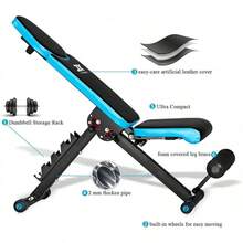 JX FITNESS Adjustable Weight Bench Home Training Gym Weight Lifting Sit Up Ab Bench Flat Incline Decline Multiuse Exercise Workout Bench - Black - View 2