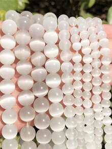 1 buc Mărgele de Piatră Lunii, Mărgele Libere din Cristal Alb, Mărgele Transparente Ochi de Pisică, Mărgele Autentice din Piatră Lunii, Mărgele Rotunde Netede DIY, Potrivite pentru Confecționarea de Bijuterii, Brățări, Brățări de Gleznă, Coliere, Cercei, Bijuterii Artizanale, Ideale pentru Cadouri de Sărbători, Cadouri pentru Înapoi la Școală, Halloween, Crăciun