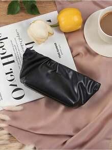 1 peça nova bolsa preta para óculos, bolsa preta macia antipressão para óculos de sol, bolsa macia em formato de nuvem preta, protege eficazmente os óculos, evita danos, leve e portátil