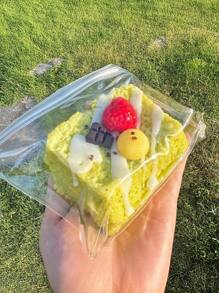 1/6个装 柔软可爱草莓吐司捏捏乐玩具，多层可拆分设计，软萌玩具，解压玩具，Taba软萌玩具，儿童仿真食物，儿童指尖玩具，办公室和旅行减压玩具，适合儿童、青少年和成人