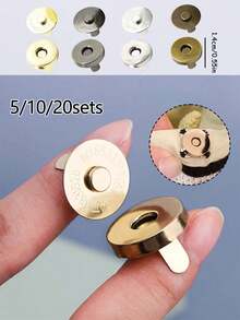 色调强磁按扣，14mm隐形紧固件，适用于箱包和工艺品，耐用磁扣，牢固固定，DIY包袋配件，钱包磁扣，圆形无缝吸盘扣，帆布包扣，适用于手提包，帆布包，皮革工艺包钱包，五金优雅包袋配件，手工包，返校礼物，教师礼物 - 彩色 - 查看 1