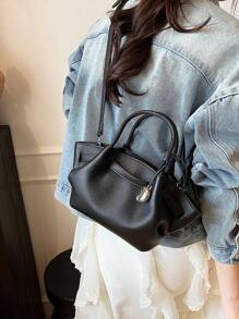 Korean Ins Style Handbag, New Fashion Minimalist Niche Tote Bag, Large Capacity Casual Versatile Shoulder Crossbody Bag