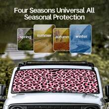 Easypie Selection 1PC Premium Windshield Sun Shade - Fashion Leopard Design Thermal Cover For Cars/RVs, Anti-UV & Ice Protection