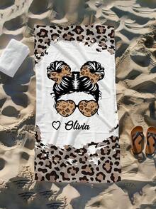 1条定制沙滩巾，可印制您的名字。非常适合在沙滩、泳池边以及海滩度假时使用。这款多功能沙滩巾是户外海滩活动和旅行的完美之选，让您在放松、日光浴和休息时倍感舒适。送给她、他、父母、女朋友或男朋友的独特礼物。浴巾，沙滩必备品。 - 彩色 - 查看 8