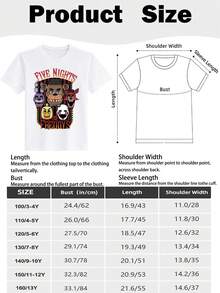 Young Boy's/Girl's Cotton Graphic Tees, Game T-Shirts For Boy, Black Summer T-Shirts With Cartoon Characters, Gift For  Fans, Round Neck, Fun - 白色 - 查看 4
