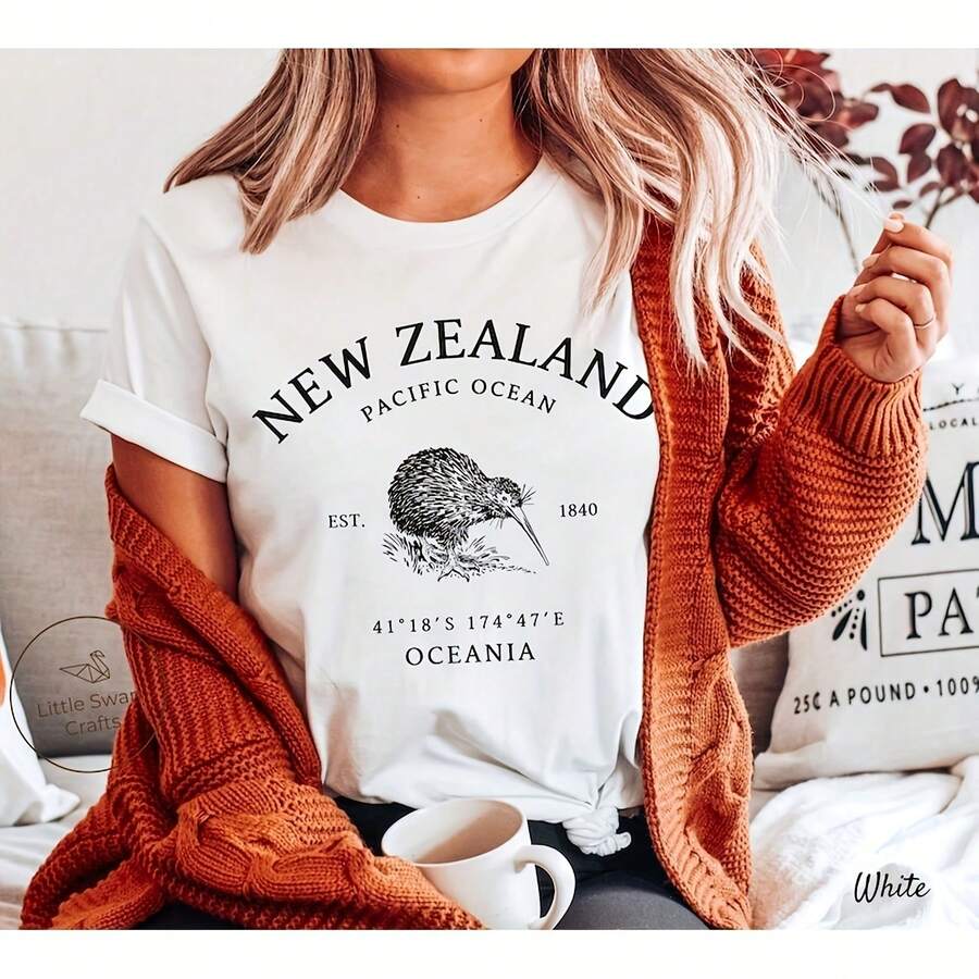 New Zealand Shirt, Kiwi Bird T-Shirt - Uni0 - 白色3 - 查看 1