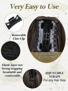 Fermaglio per coda di cavallo, estensione per coda di cavallo da 22 pollici per donne, multi-strato, estensioni sintetiche per capelli, accessori per capelli adatti per uso quotidiano