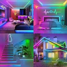 1 件 1M-5M/3.28FT-16.4FT RGB 变色 LED 霓虹灯带，带遥控器，灵活的 RGB LED 霓虹灯 - 音乐同步，多色变色灯适用于卧室装饰，USB 供电，霓虹灯照明，可调光，节日礼物，派对装饰，酒吧，酒店，婚礼装饰 - 霓虹燈 - 查看 5