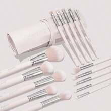 ColourPop Stone Cold Brush Roll Face And Eye Brush Set Face And Eye Makeup Brush Set Made With Luxe Synthetic Vegan Bristles Includes Holder 15 Count - StoneColdSet - 查看 5