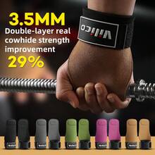 1 Pair Sports & Fitness Protective Gloves, Suitable For Pull-Ups, Bench Press, Super Fiber Wrist Support, Strong Grip Assist Strap, Heavy Duty Lifting Strap - Multicolor - View 6