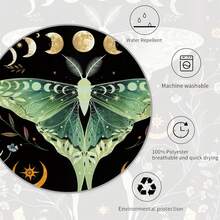 Bộ rèm tắm hình mặt trăng, chòm sao bí ẩn, chiêm tinh, lưỡi liềm màu be, Tarot, rèm phòng tắm polyester phù thủy kèm 12 móc, kích thước 60x72in, rèm tắm chống nước, có thể giặt bằng máy, kích thước 66x72in, rèm phòng tắm mềm mại kèm 12 móc, kích thước 36x72in, rèm phòng tắm khô nhanh, trang trí phòng tắm - Màu xanh mòng két - Xem 3